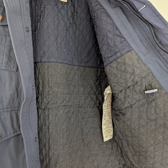 Burberry Navy Wool Field Jacket Real Shearing Removable Collar - Picture 6 of 9